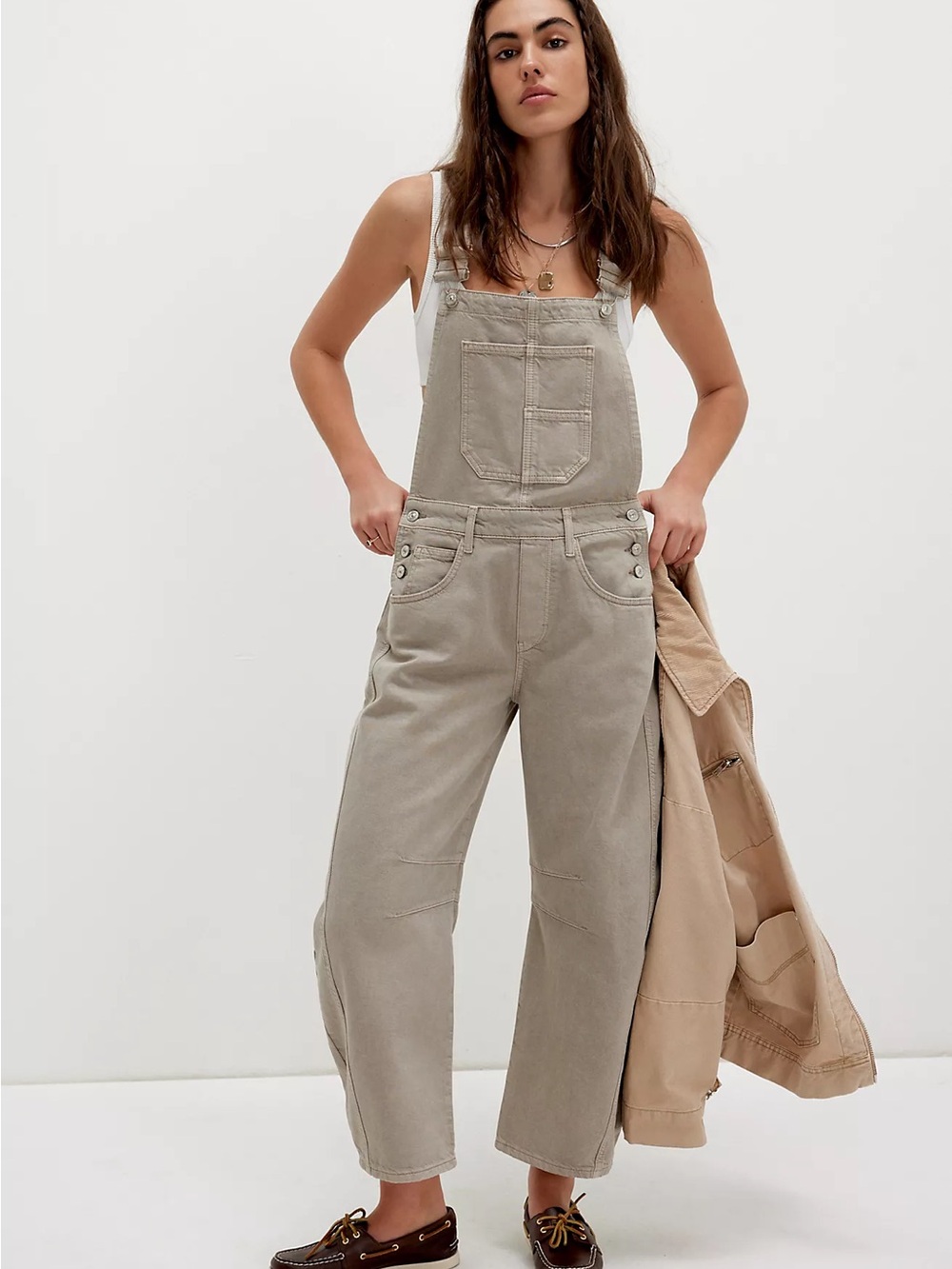 We The Free Barrel Overalls -Cobblestone